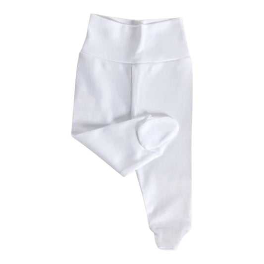Pantalon thermique naissance mixte blanc 100% coton personnalisable