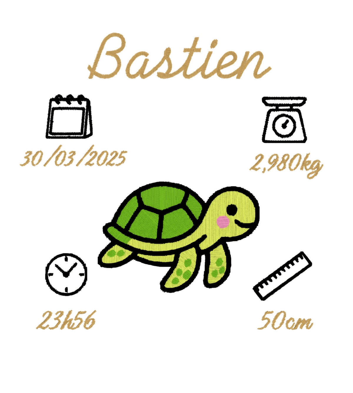 Cadre de naissance brodé