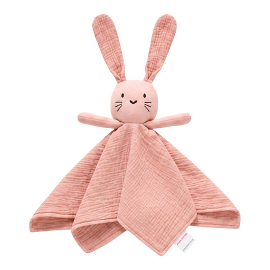 Doudou Lapin brodé en gaze de coton
