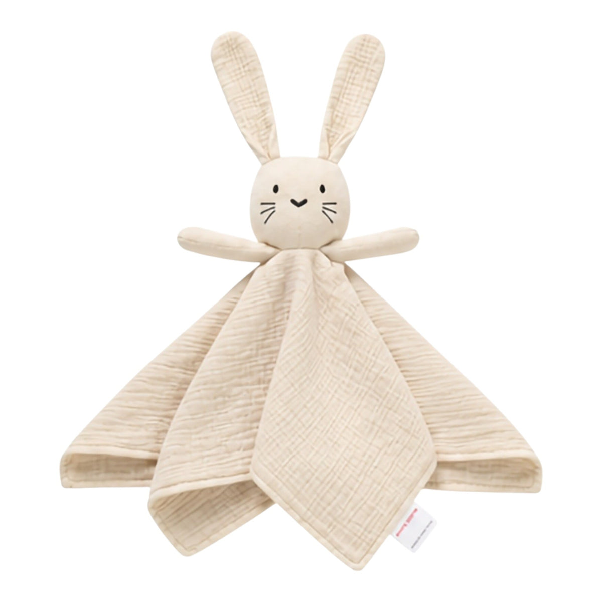 Doudou Lapin brodé en gaze de coton