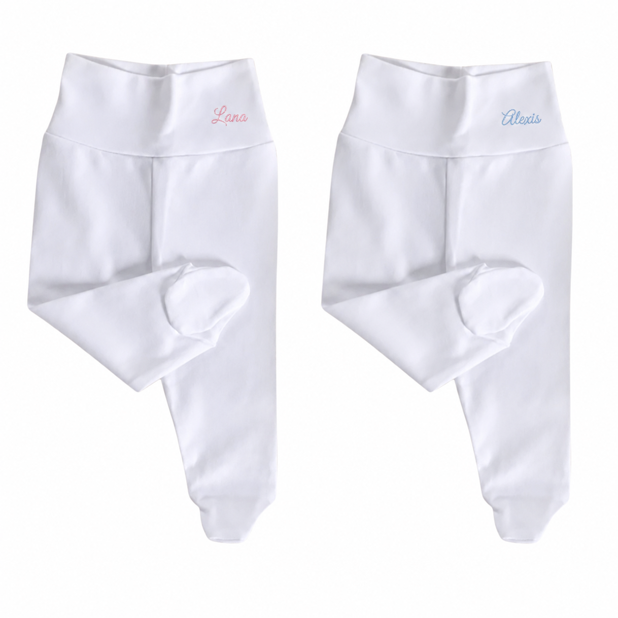 Pantalon thermique naissance mixte blanc 100% coton personnalisable