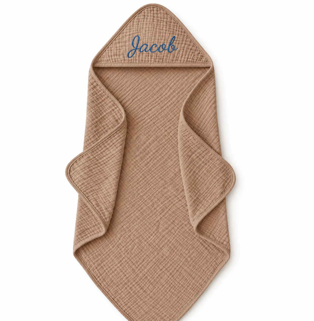 Cape de bain en gaze de coton personnalisé brodé