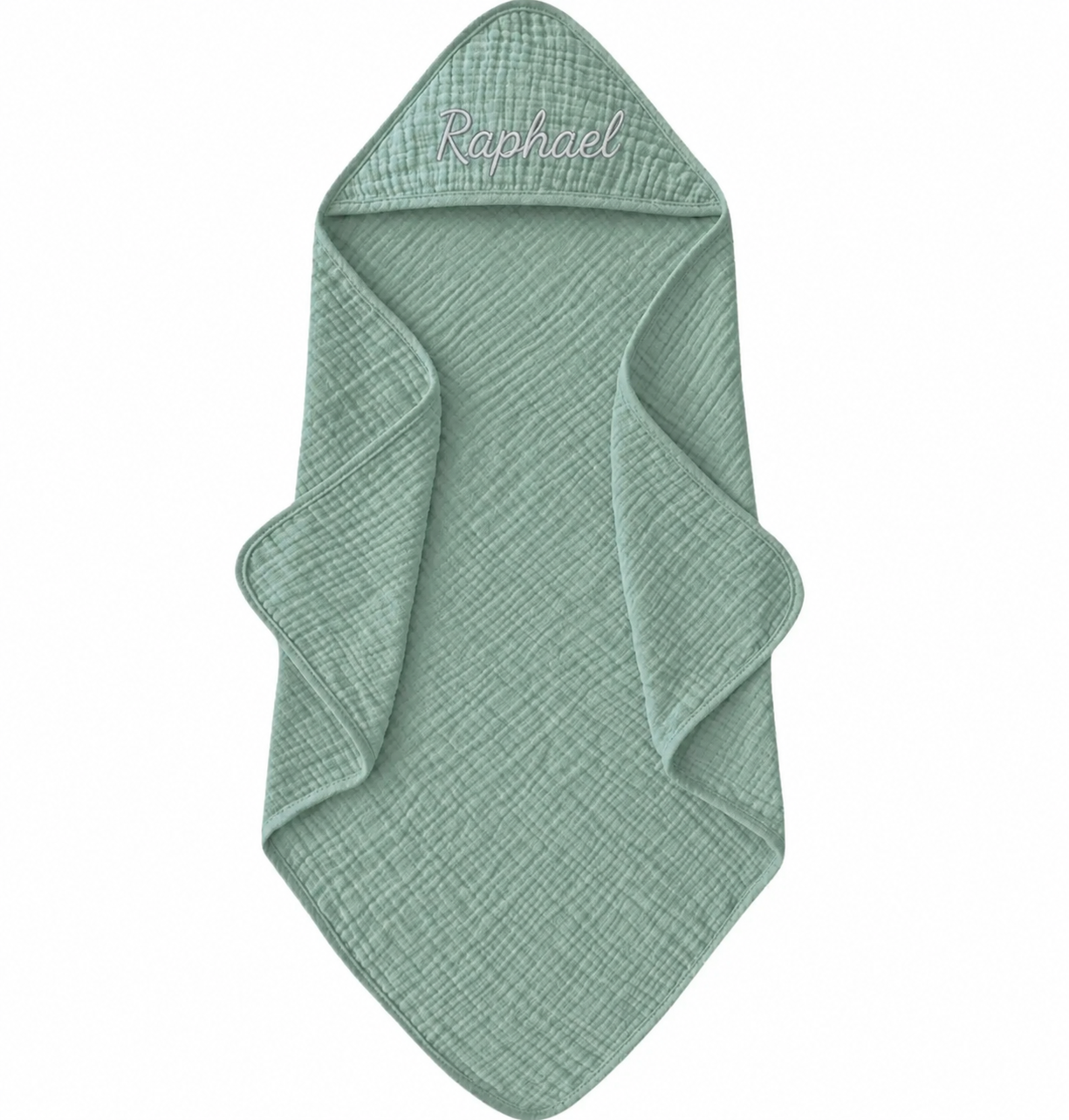Cape de bain en gaze de coton personnalisé brodé