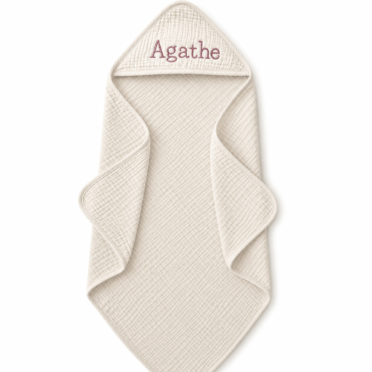 Cape de bain en gaze de coton personnalisé brodé