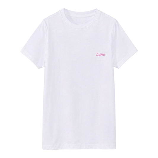 T-shirt enfant blanc personnalisé brodé